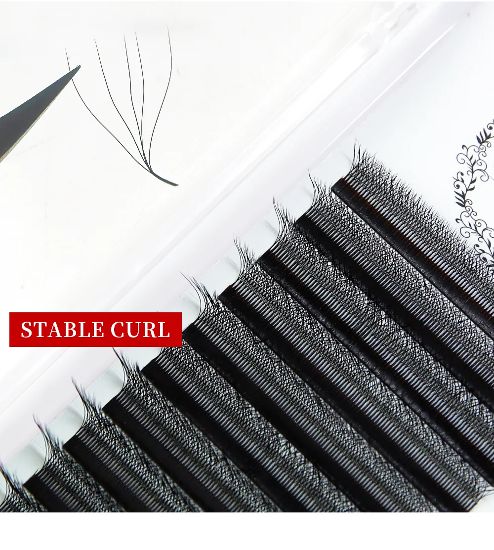 Neue 5DW M Curl Wimpernverlängerungen 4DW 2D YY Vorgefertigte Volumenfächer 7mm 3DW LU/L Einzelwimpernbündel Cilios 5W Naturhaar – Detail 3