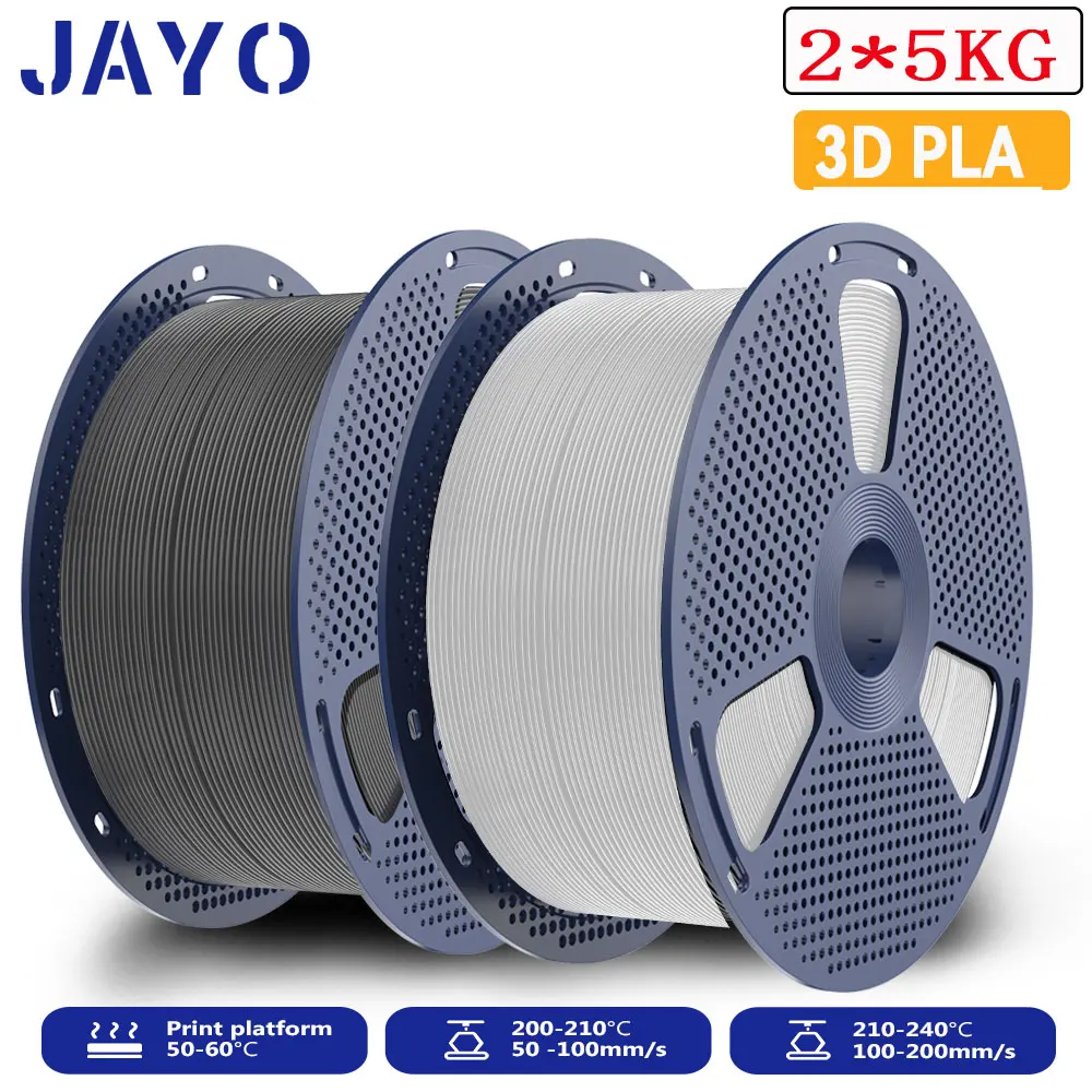 JAYO 3D PETG / PLA+ / ASB / PLA / PLA Mat / Printerfilament 2Roll * 5KG Grote spoel 1,75 mm 3D-printmaterialen voor 3D-printer