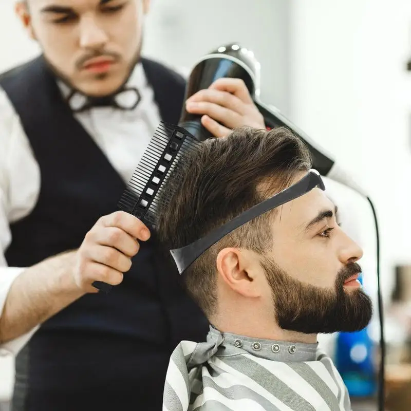 Modello per tagliare i capelli da uomo strumento per piegare i capelli in Silicone curvo Buzz Fade And Taper Guide per Clippers fascia per righello per taglio di capelli fai da te per la casa