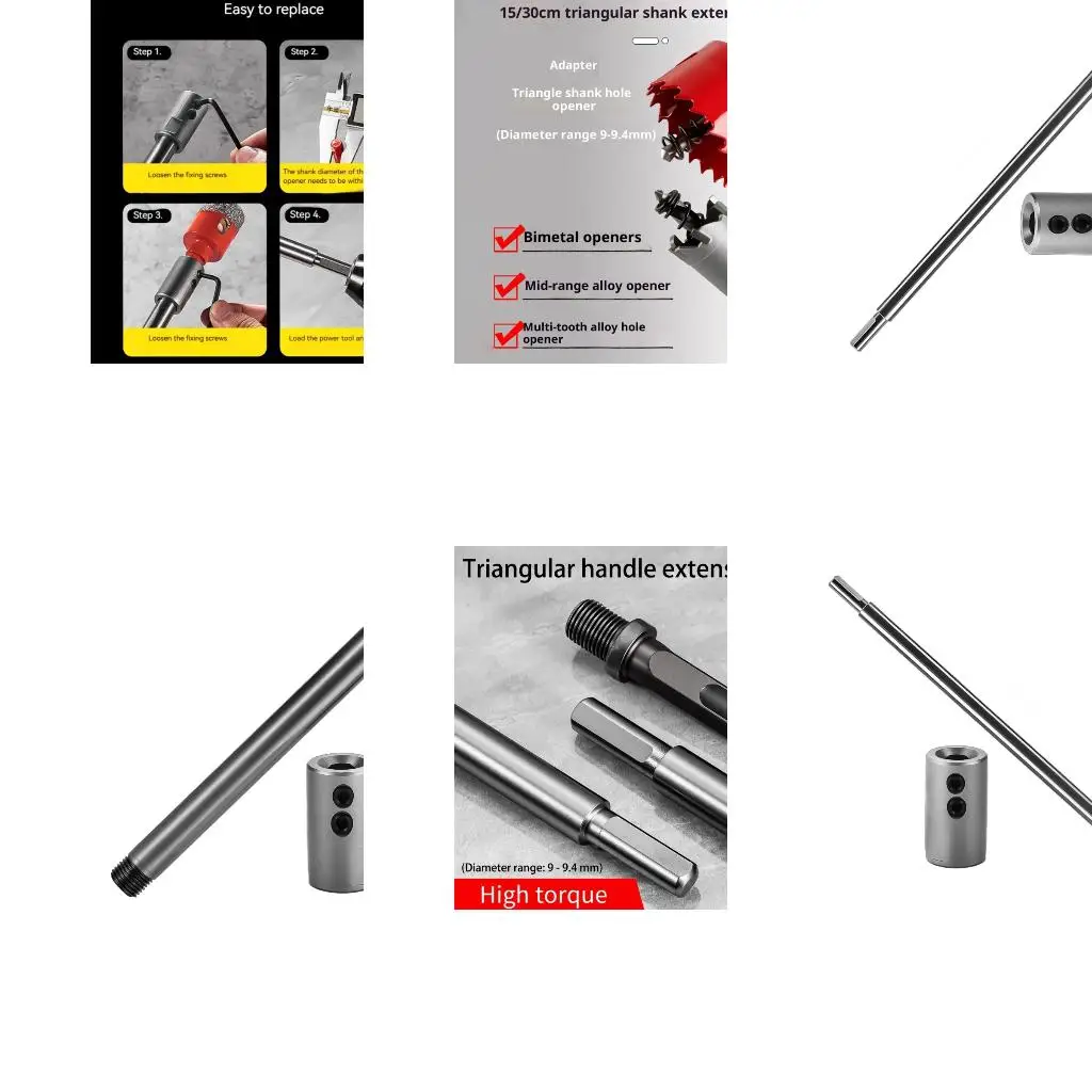  Triangular Adapter Extension Rod Screw Fixing For Secure Drilling Accessories