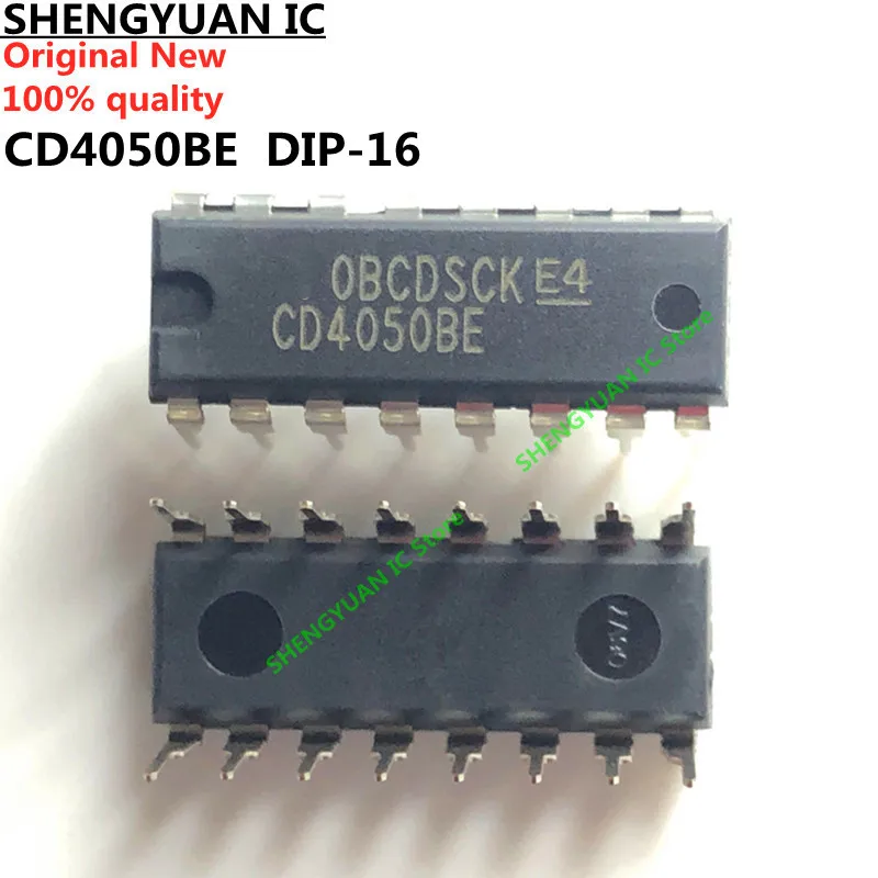 10Pcs/lot CD4050BE DIP-16 CD4050 CMOS HEX BUFFERS/CONVERTERS 100% new imported original 100% quality