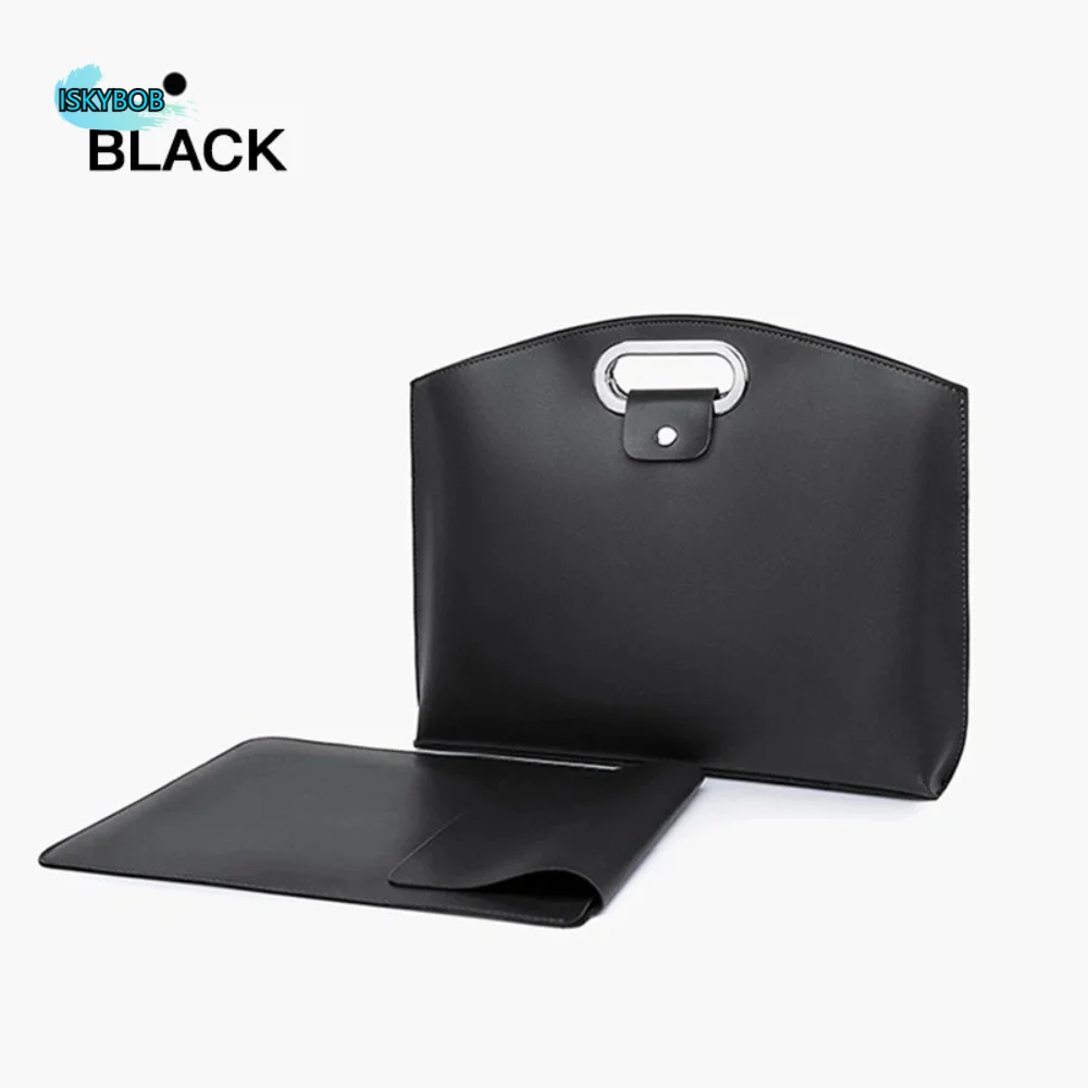 

Casual PU Office Document Tote Bag Large Capacity Solid Color Computer Bag Laptop Bag Handbag File Bag Women