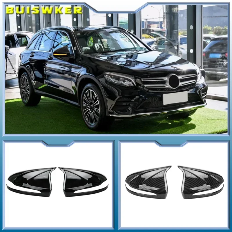 NEW-for Mercedes Benz C200L Modified New E-Class E300L/GLC260 ABS Car Rearview Mirror Cap Cover Trim Accessories 2 Pcs