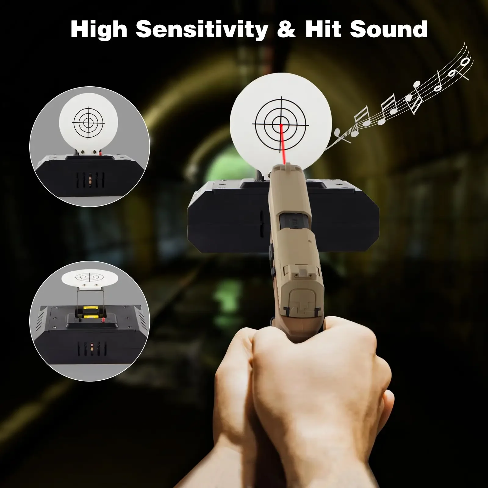 2026 Bersaglio a induzione laser CS allenamento sportivo Gioco da interni giocattolo con suono Dispositivo laser esterno Airsoft con ripristino automatico elettrico