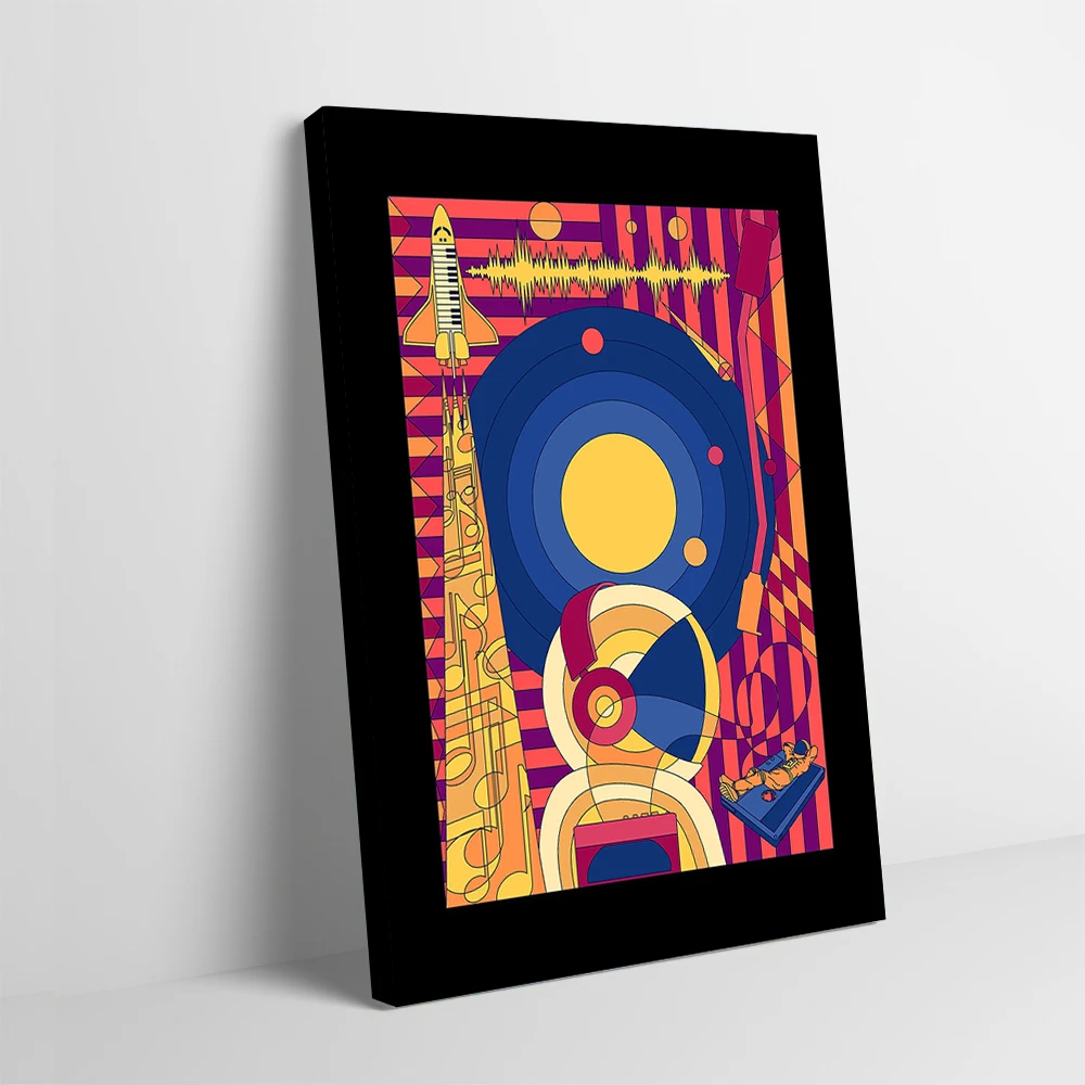 Space Music Poster Customizable Printed Canvas Painting for Pictures Wall Art Interior Decoration Living Room Home Decorating