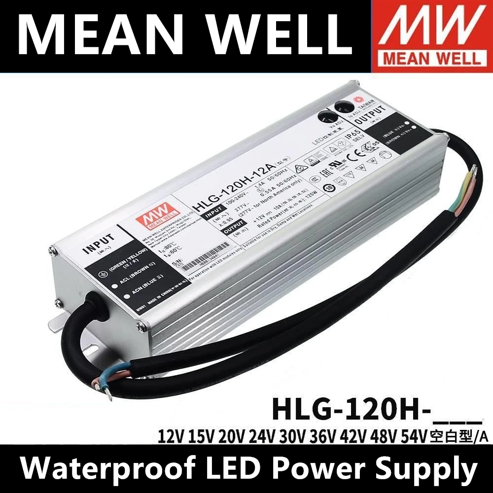 

MEAN WELL HLG-120H-12A/12B/15A/15B/24A/24B/30A/36A/36B/42A/48A/48B/54A/54B Taiwan MEAN WELL Waterproof LED Power Supply