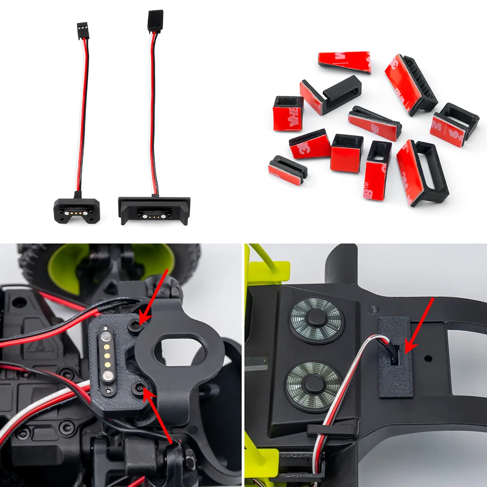 AXSPEED Magnetic Upper Lower Mount Extension Cable Kit  For 1/14 ARRMA Mojave GROM RC Car Shell Fixed Upgrade Parts