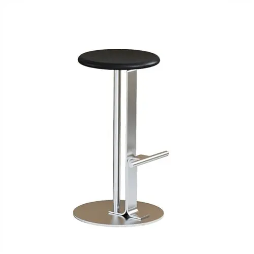 Simple Bar Chairs with Solid Wood Bench Seat, Iron Metal Barstools, Counter Height Bar Stools, Backless Tall Dining