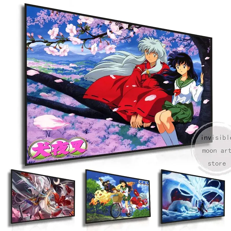 Póster Artístico de escena de personaje principal de Inuyasha, pintura en lienzo, Impresión de pared, imagen para sala de estar, decoración del hogar, Japón clásico