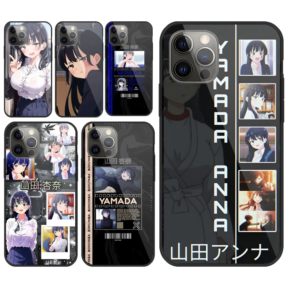 Bokuyaba Anna Yamada Mobile Phone Case for iPhone 15 14 13 12 11 XS X 8 7 6 Plus Mini Pro Max SE 2022 PC Glass Phone Cover Shell