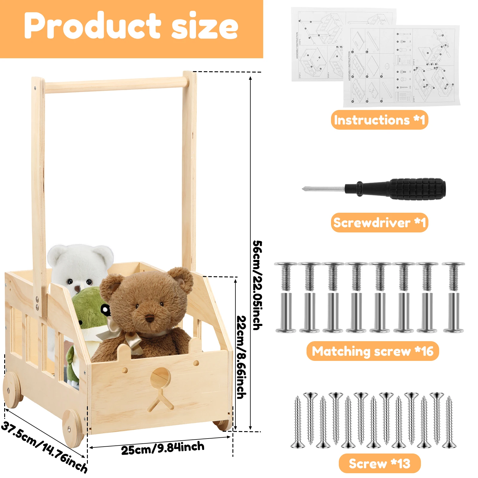 Wood Baby Shower Storage Basket Baby Basket with wheels Baby Shower Crate Closet Pretty Baby Shower Gifts Basket for Boys Girls