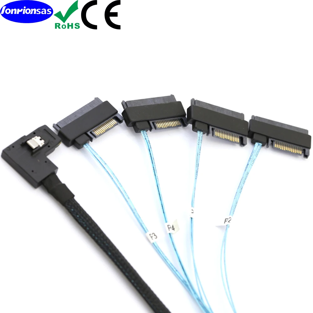 

LONRIONSAS#Internal Mini SAS SFF-8087 right angled to SAS SFF-8482 4X29pin 2 in 1 cable