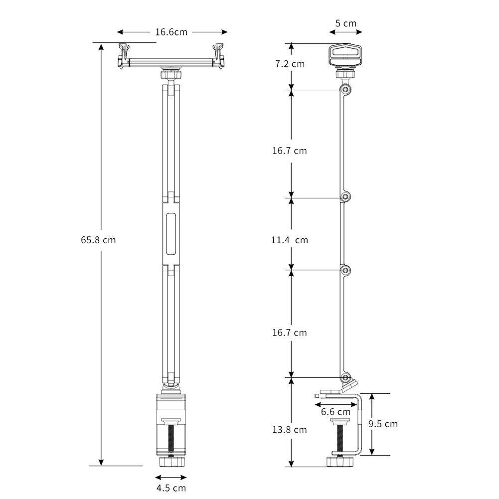 Multi-joint Rotation Adjustable Aluminum Long Arm Foldable Tablet Stand Cell Phone Holder iPad Stand for Desk Tablet Accessories