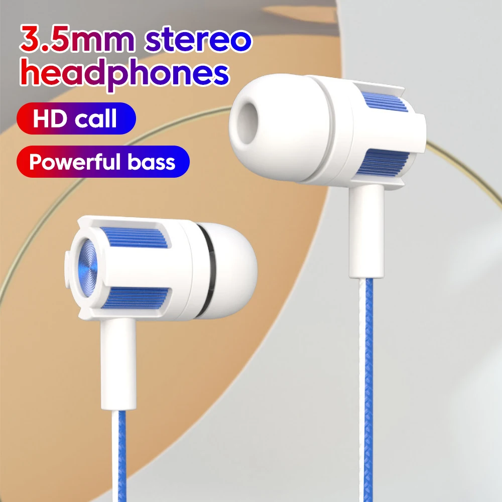 Fones de ouvido com fio de 3,5 mm, tipo over-ear, HiFi, com controle de chamadas e microfones, para celulares, tablets e laptops.