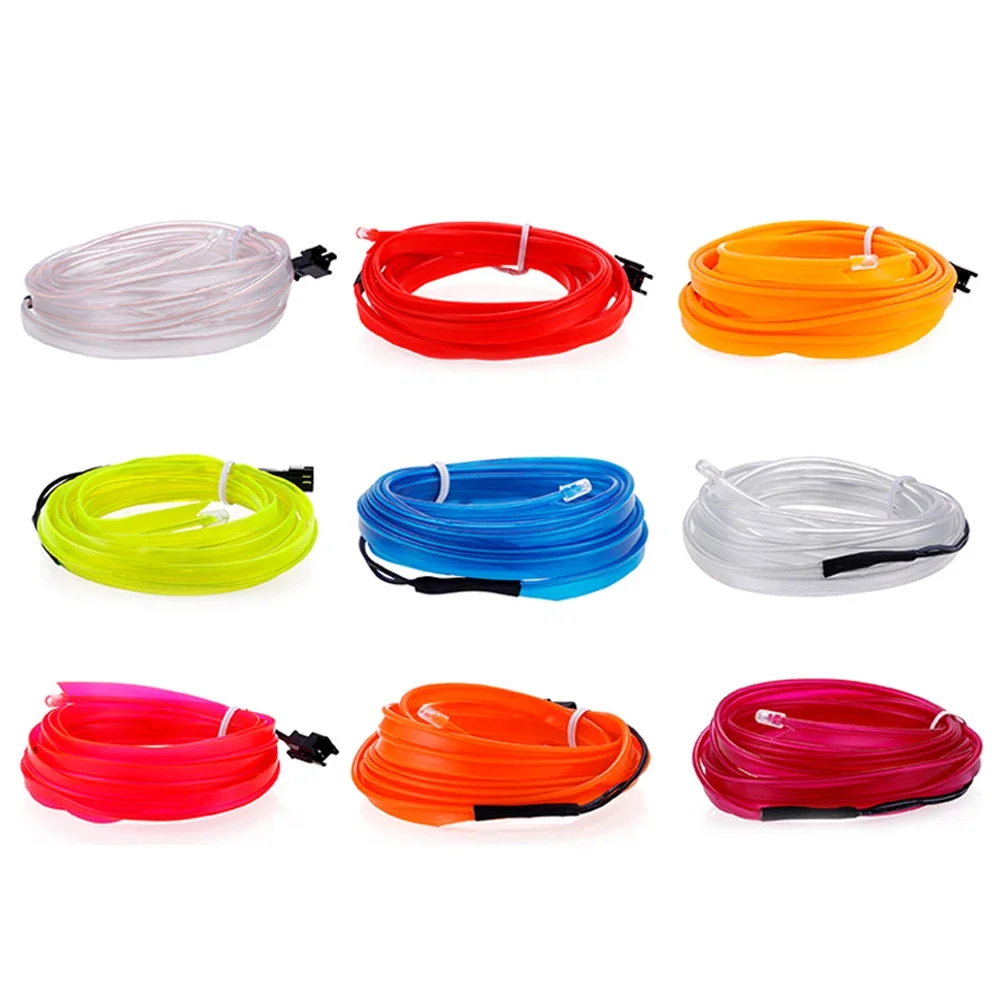 1/3/5 متر سيارة مصباح ليد قطاع سيارة DIY بها بنفسك ديكور داخلي حزام مصابيح التوصيل والتشغيل داخلي مصباح لتهيئة الجو للحزب إعلان علامات لافتات #2