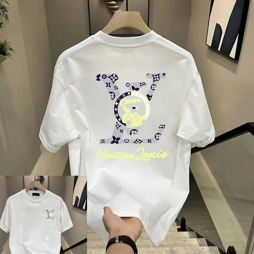 

F Мужская _ хлопковая футболка с принтом американских букв, весна и лето, новая модная брендовая уличная мужская футболка с короткими рукавами