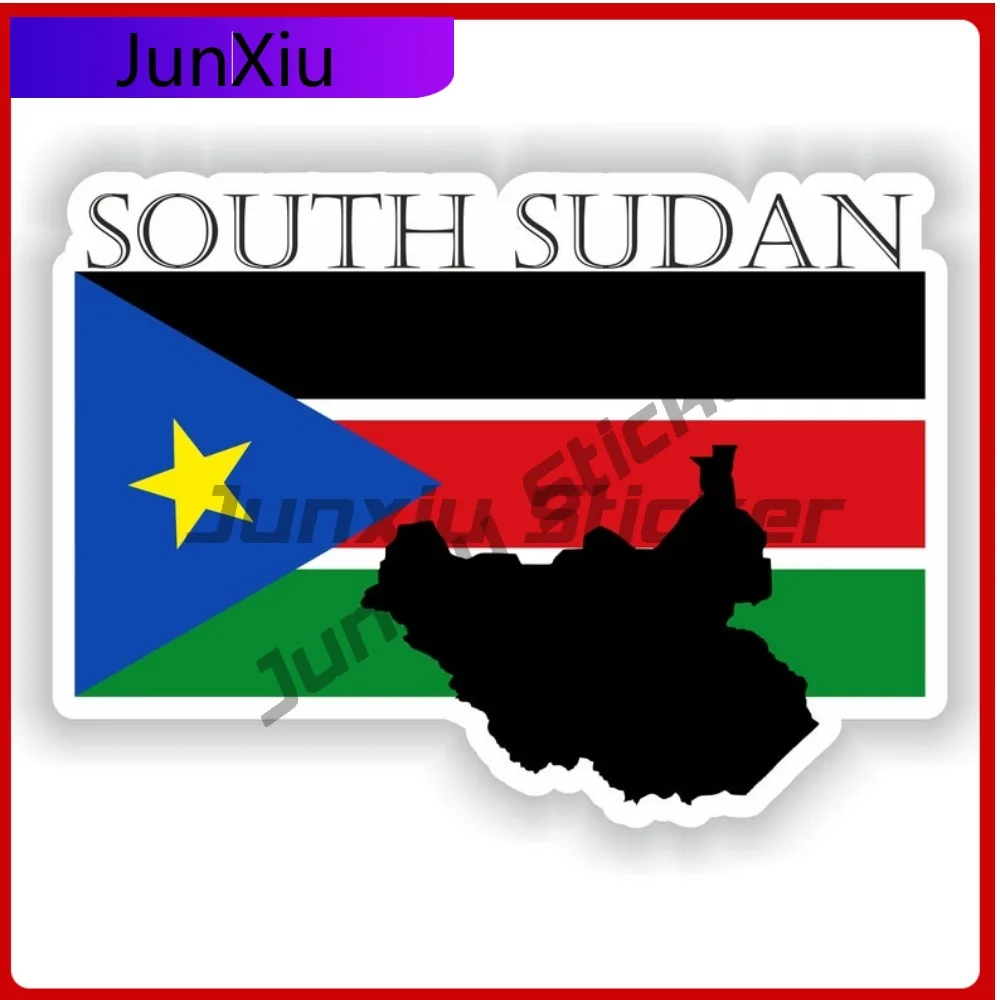 

South Sudan Flag Map Shape Outline Badge Vinyl Sticker New Driver Stickers Car Personalized Waterproof Uv Decals Bike Accessorie