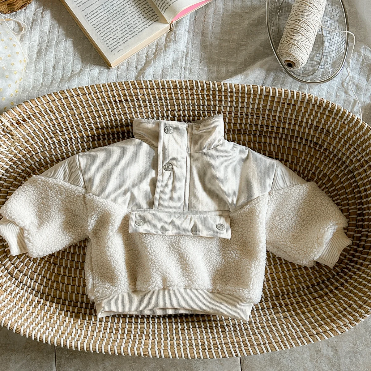 2026 Winter Baby Cotton Coat Solid Warm Infant Boys Girls Baby Clothes Long Sleeve Zip Up Sports Top Baby Padded Clothes