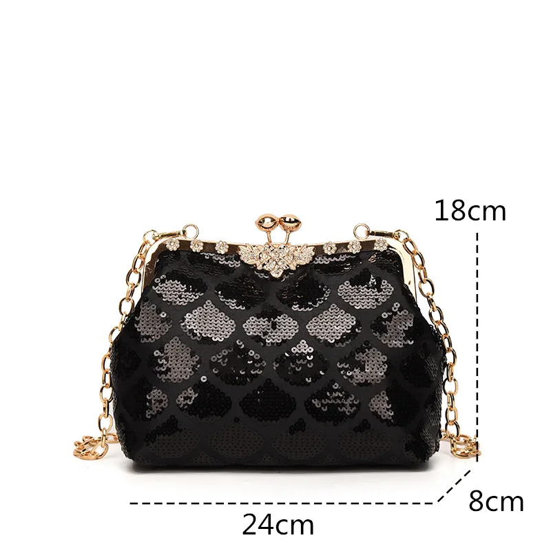 2023 New Fashion paillette borse da sera hasp Luxury Handmade Handmade Handbag Chain Women Shoulder Crossbody Bag Wedding Party Clutch bag