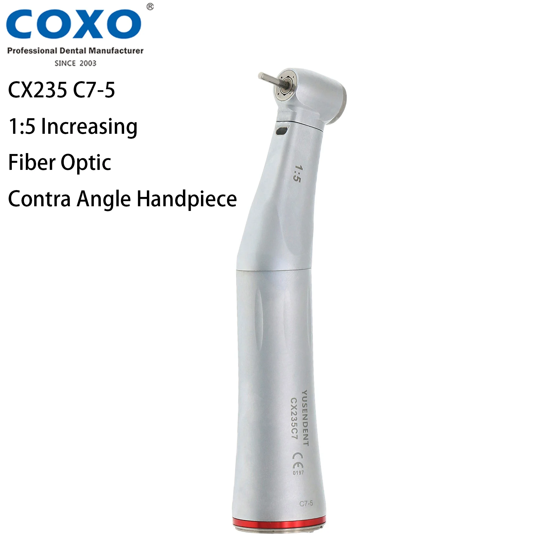 

COXO Dental High Speed Handpiece Fiber Optic Electric 1:5 Contra Angle CX235 C7-5 NSK