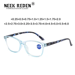 Women Spring Leg Reading Glasses Men Square Anti Blue Light Resin Lens Presbyopic Magnifier Eyewear With Diopter +0.5 +1.75 +6.0
