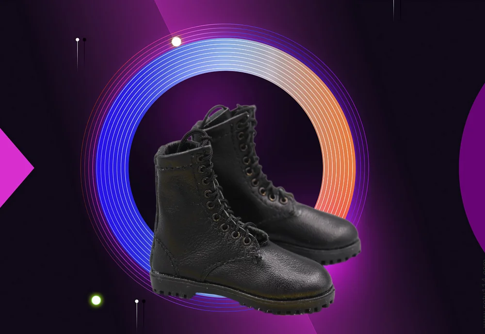 Marsdive 1/6 à vendre en cuir noir chaussures creuses bottes uniforme jouets modèle pour 12 "mâle BD001 B001 figurine bricolage RUS-044