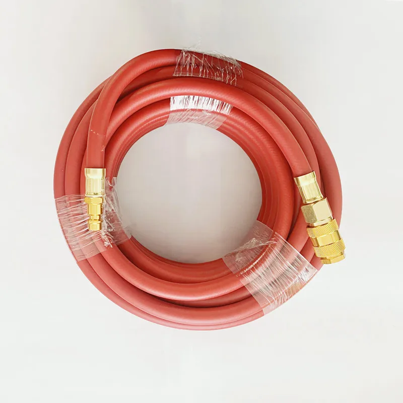 Pneumatic Rubber Hose Air Tube 12m Air Compressor Accessories with 1/4\'\' European EU Type Quick Couplers -20℃ Working Air Hose