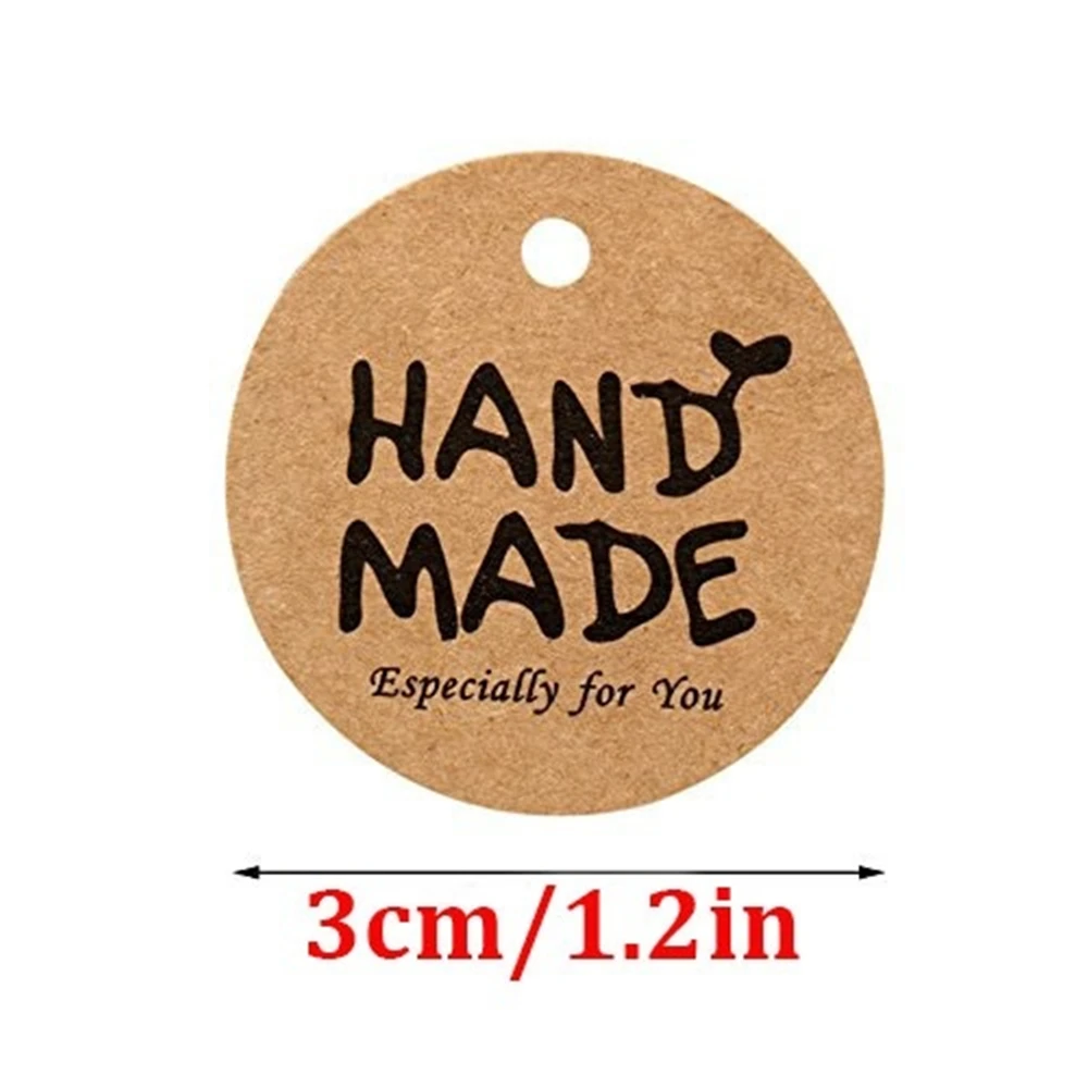 100-300pcs Kraft Paper Handmade Tags Thank You Labels for DIY Candle Craft Gift Wedding Party Decoration Packaging Hang Paper