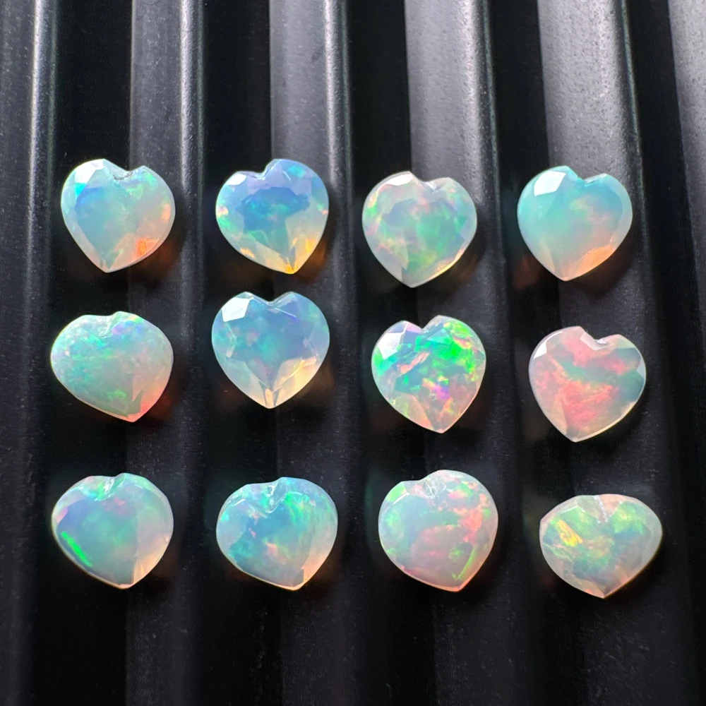 

JT , Heart 4mm 5mm 6mm 7mm Natural Ethiopia Opal loose gemstones diy jewelry accessory finding colorful gesmtones