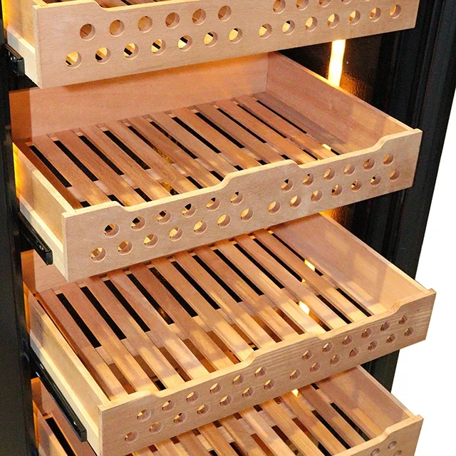 1200 Pcs Large Cigar Humidor Cabinet Spanish Cedar Wood Electric Humidity Control Refrigerator for Home Club Business