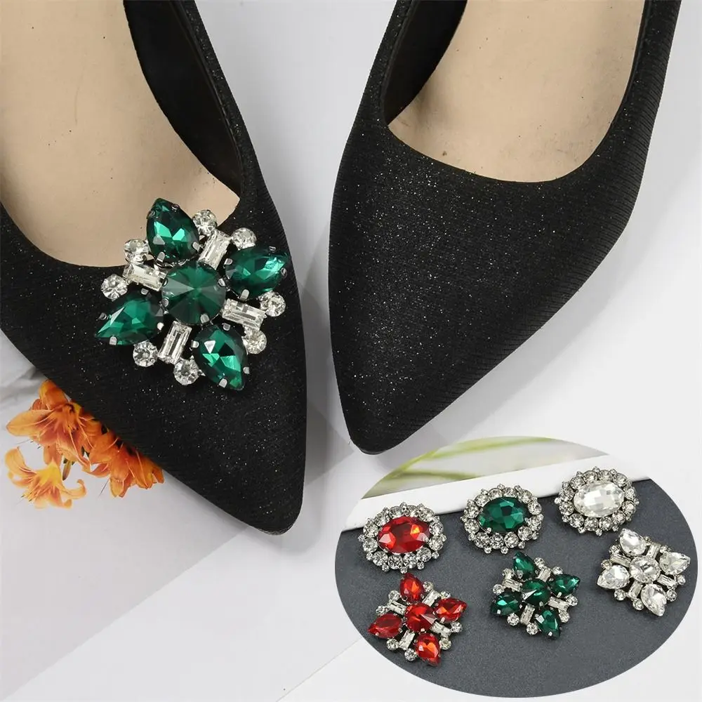 

Fashion Shiny Metal Shoe Clips Rhinestones Removable Charm Buckle Crystal Shoes Decorations Wedding