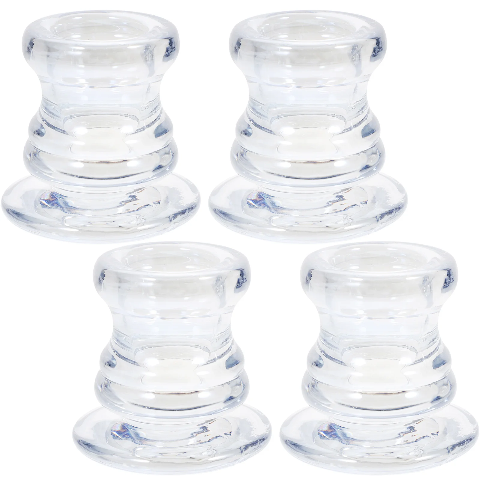 

4Pcs Glass Tea Light Holders Decorative Desktop Stands for Room Home Table Ornament Glass Tea Light Holder