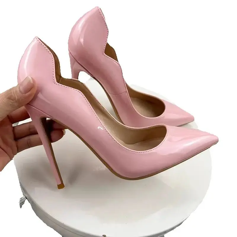 

Red Sole Single Shoes Female High Heel Carrer Pointed Toe Slip On Zapatos Mujer 2025 Tendencia Pink Patent Leather Womens Pumps