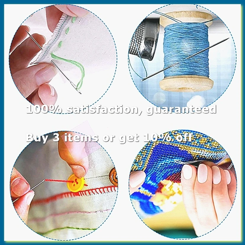 30Pcs Large-Eye Stitching Thick Needles, 5 Sizes Stainless Steel Sewing Needles Kit for Embroidery and Hand Sewing-DTB1