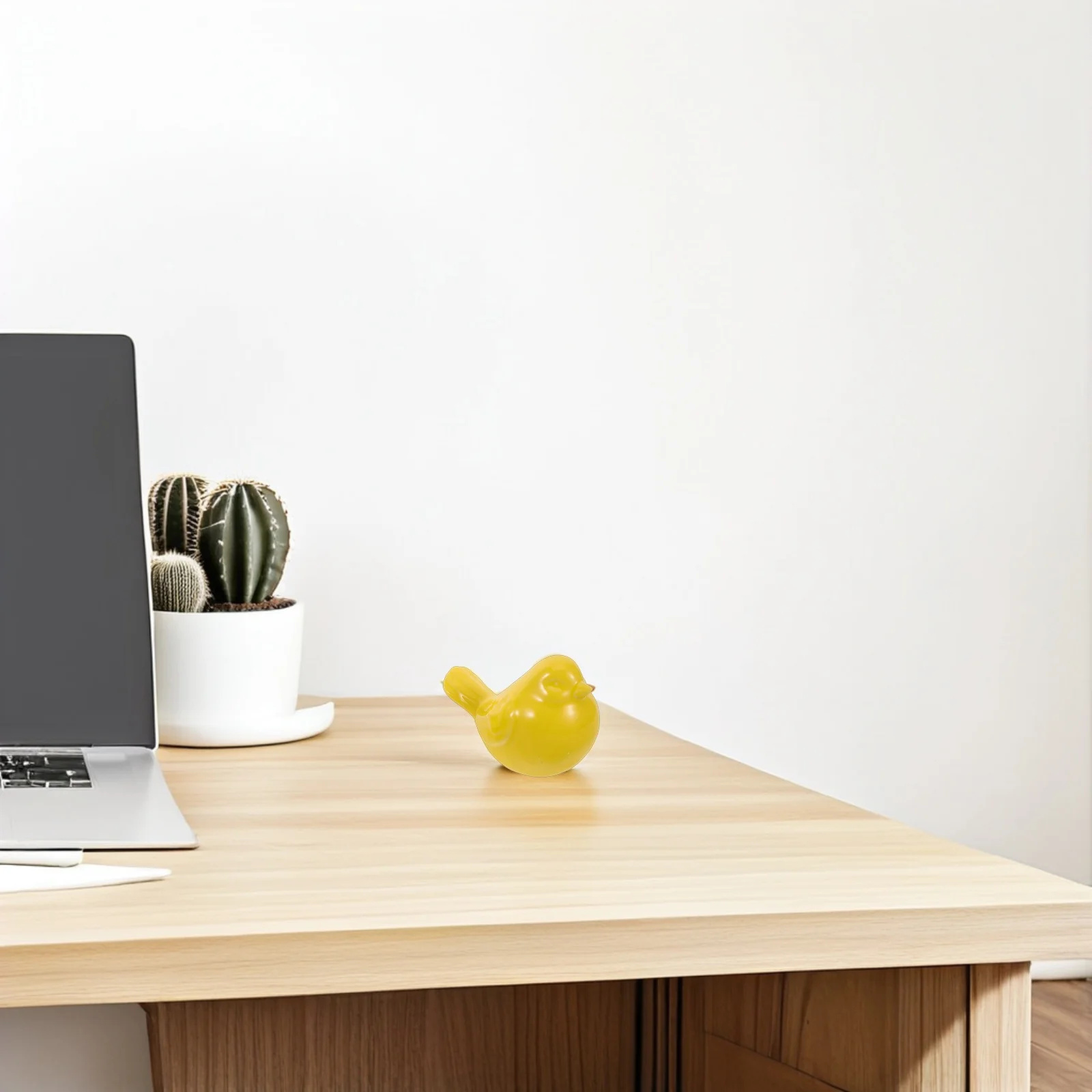 

2Pcs Nordic Style Ceramic Decor Birds - Yellow Small Porcelain Animal Sculptures for Home Office Desk Shelf Living Room Garden