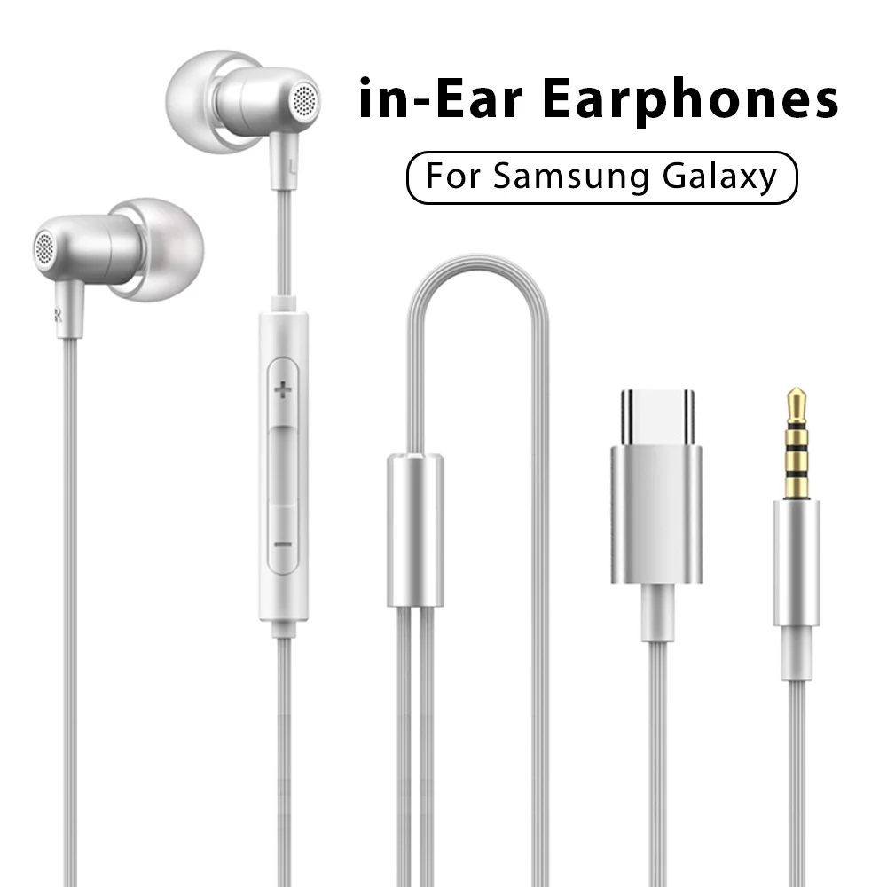 Voor Samsung Galaxy Bedrade Hoofdtelefoon HiFi Surround Sound Met Microfoon USB Type C 3.5mm Koptelefoon Voor iPhone 15 16 Pro max Jack Headset