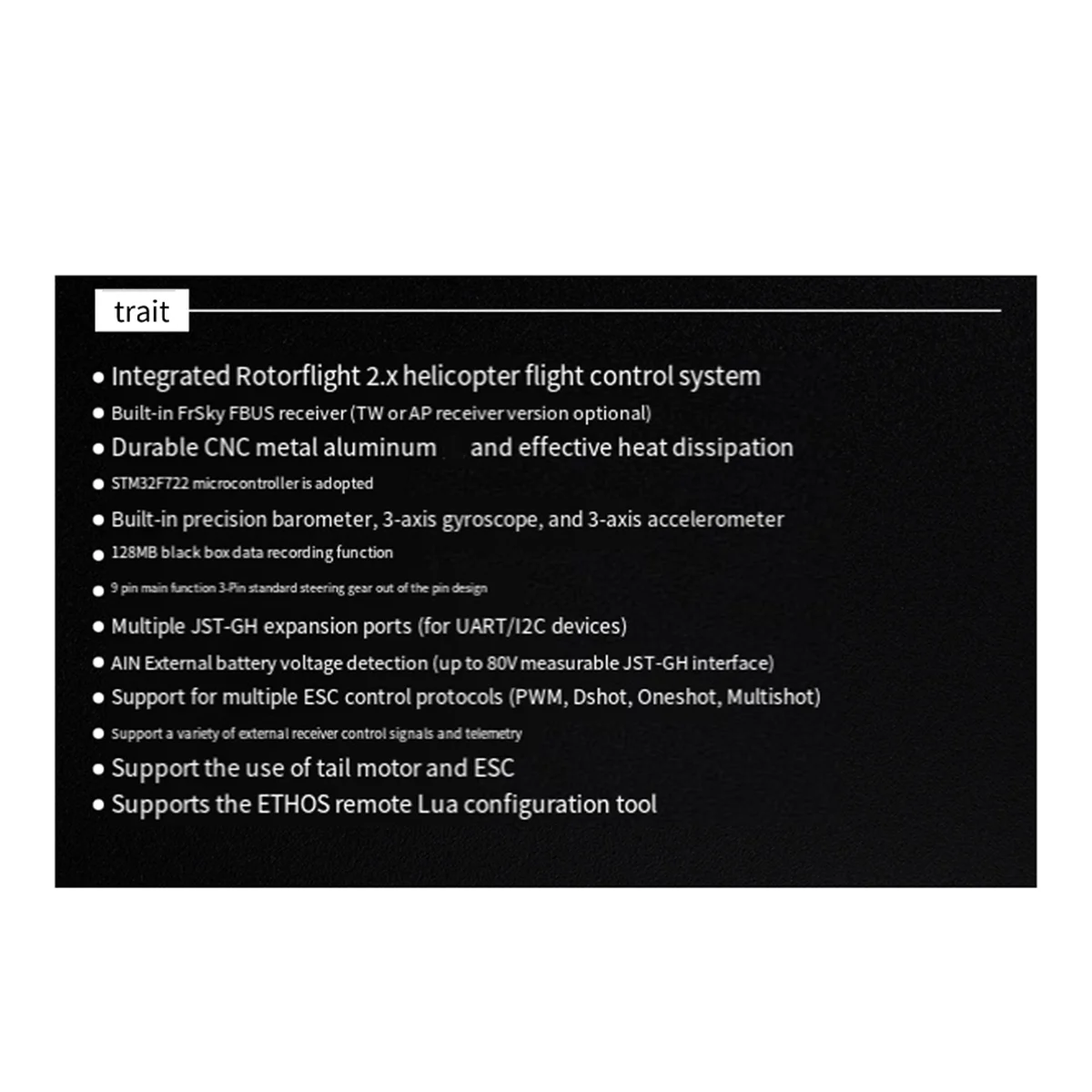 Retails FRSKY VANTAC RF007 FBL Helicopter Flight Control Module Stabilization System for Enhanced Flight Dynamics RF007 Archer+