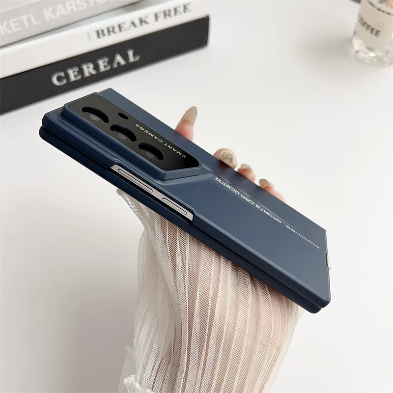 Luxury Hard PC Phone Cover For Samsung Galaxy Z Fold 6 5 4 5G  Fold7 With Screen Glass Film Shockproof Anti-drop Protection Case
