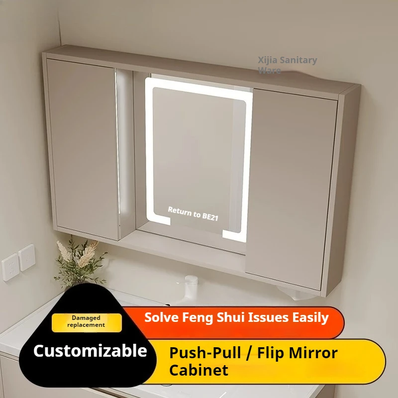 LED Backlit Bathroom Mirror Anti Fog Touch Sensor Dimmable IP44 Waterproof Wall Mounted Vanity Makeup Mirro Mirror Cabinet view 5