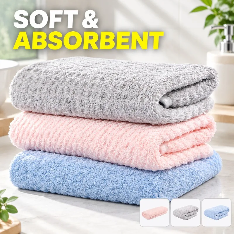 Waffle Weave Face Towel Super Absorbent Quick Dry Lint-free Household Wash Cloth for Men Women Soft Hair Drying Towel Bathroom