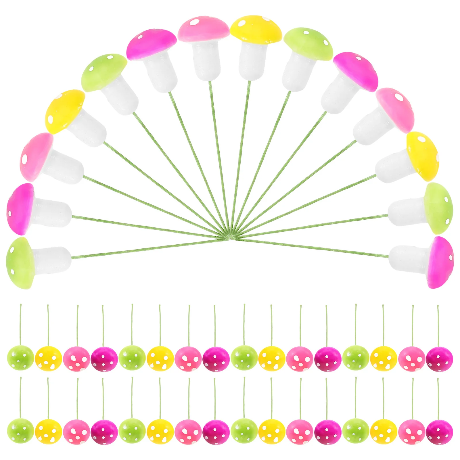 

60Pcs Miniature Mushroom Colorful Fairy Garden Decoration Mini Mushrooms for Succulent Pots Micro Garden Gift Miniature Mushroom