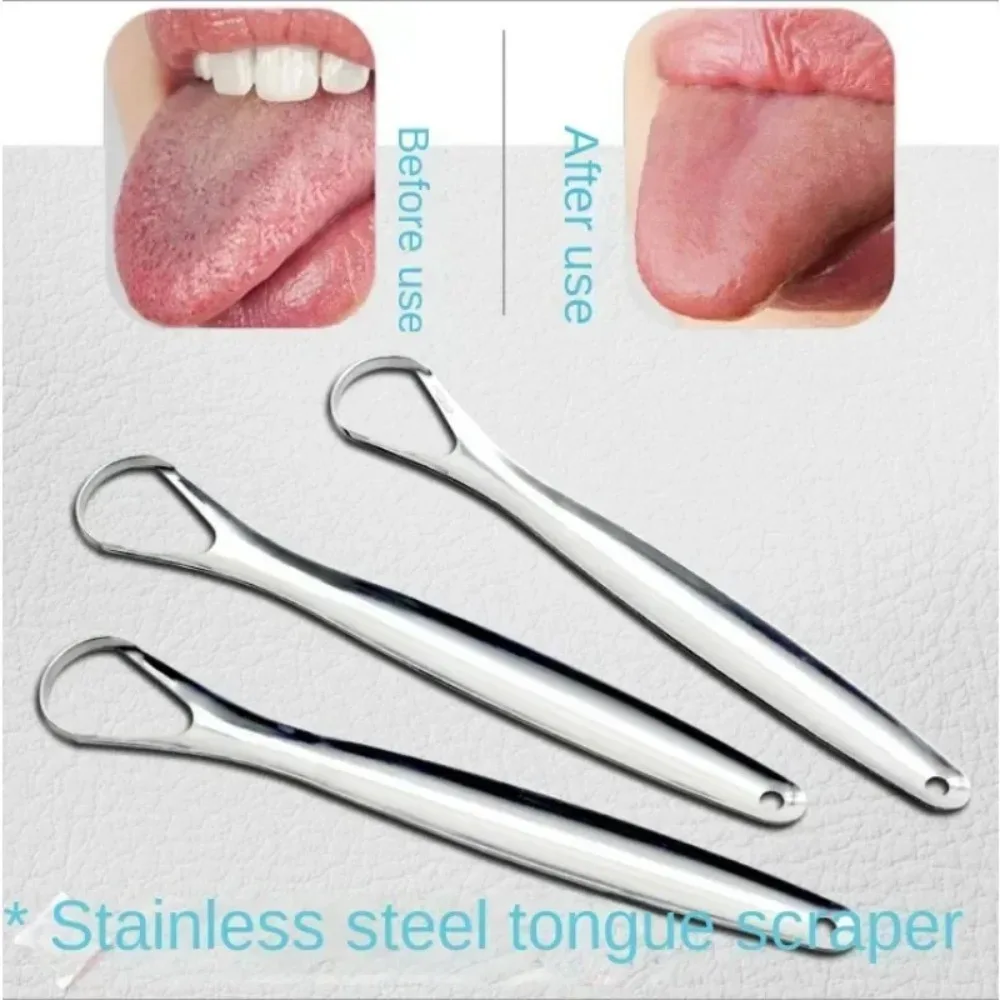 Oral Care Stainless Steel Tongue Scraper - Fresh Breath Daily Mouth Cleaning Tool, Durable Adult Hygiene Tongue Cleaner