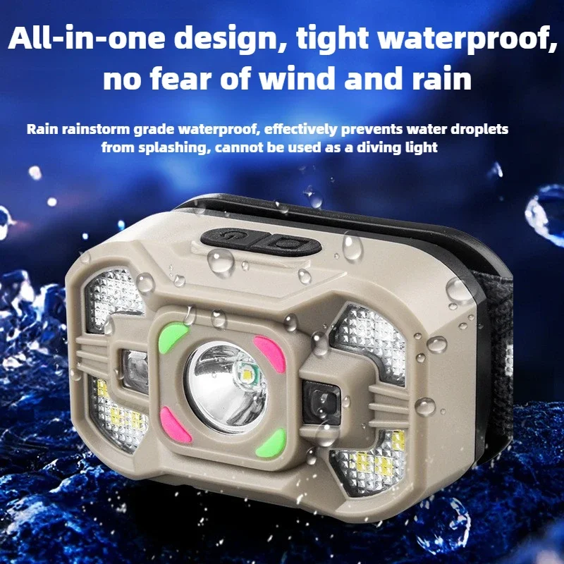 IR Motion Sensor Head Lamp Rechargeable Headlight Portable Induction LED Headlamp Waterproof Head Flashlight for Camping Fishing