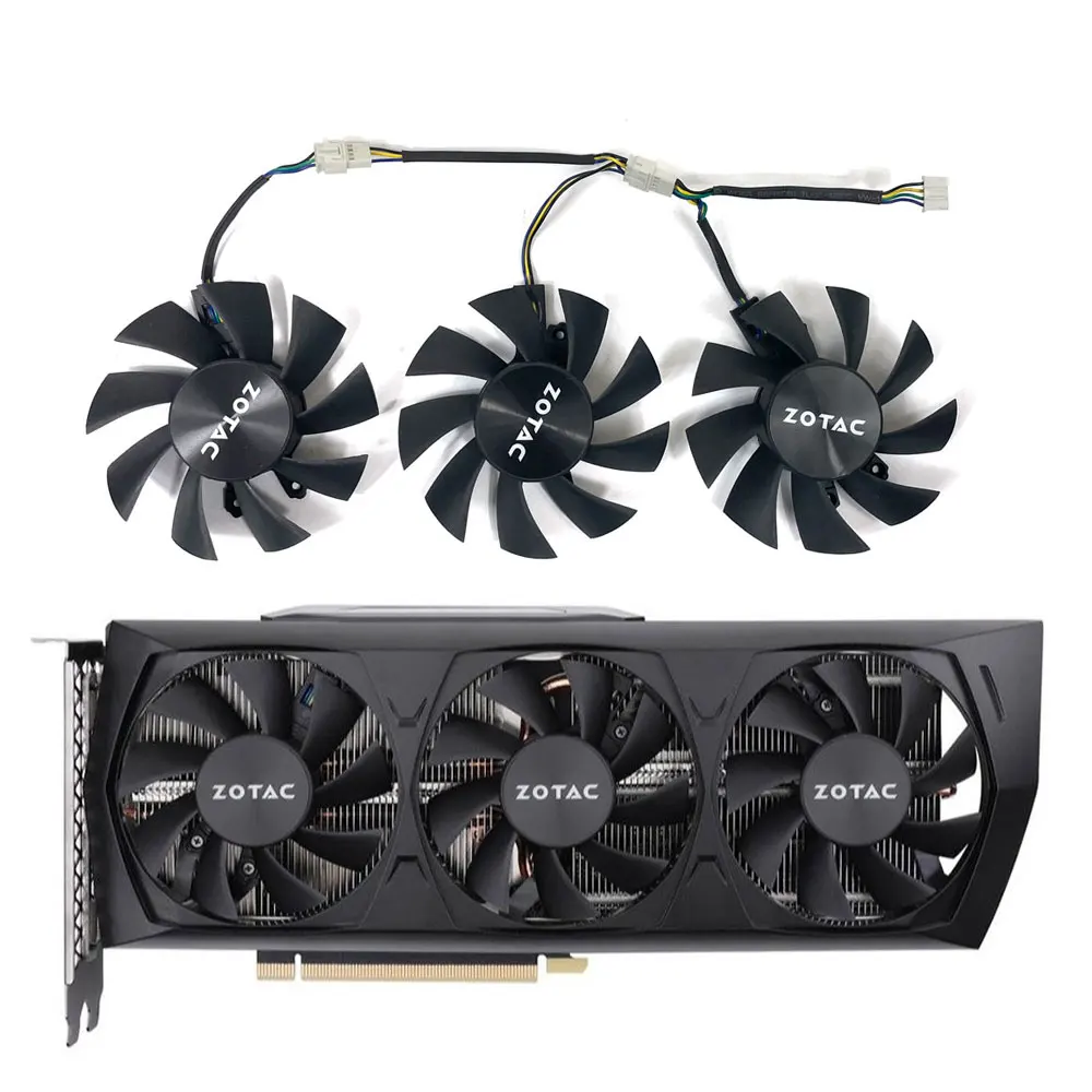 

75MM 12V RTX 3060 GPU Cooler FAN For ZOTAC GeForce RTX 3060 RTX3060Ti-8GD6 GE HA X3Graphics Video Card Fans