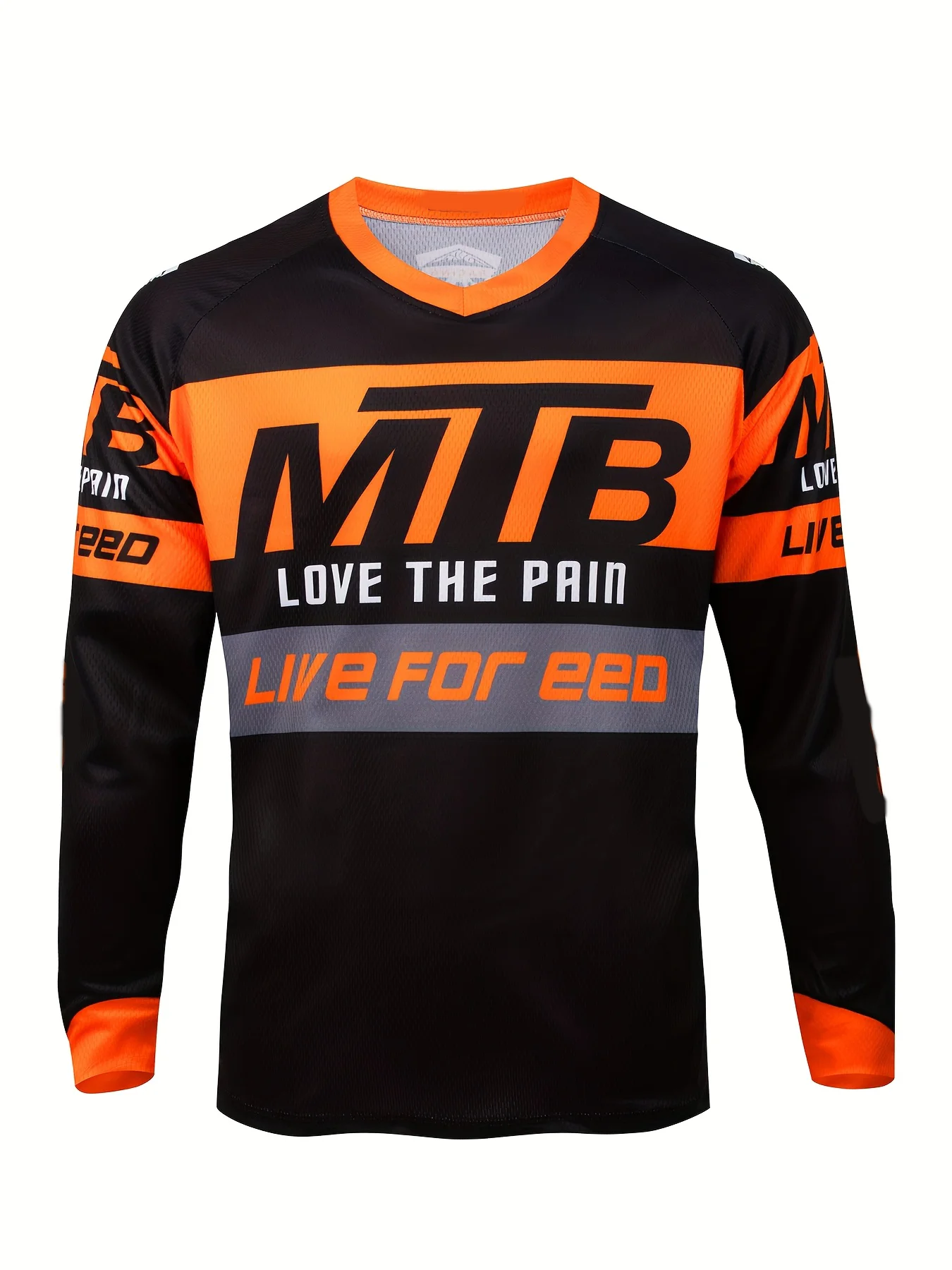 Men's Long Sleeve MTB Cycling Jersey Love The Pain Print MX  Motocross Shirt Breathable Outdoor Sports Racing Top Family Matchin