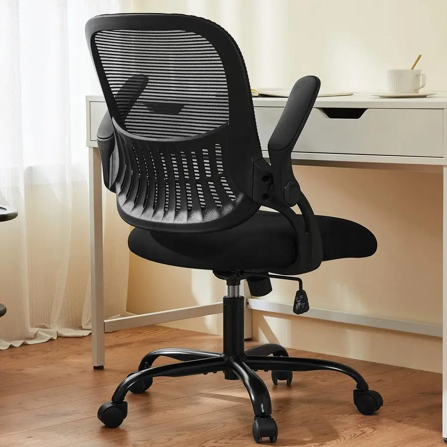 

Office Computer Desk Chair, Ergonomic MidBack Mesh Rolling Work Swivel Task Chairs with Wheels, Comfortable Lumbar Support, Com