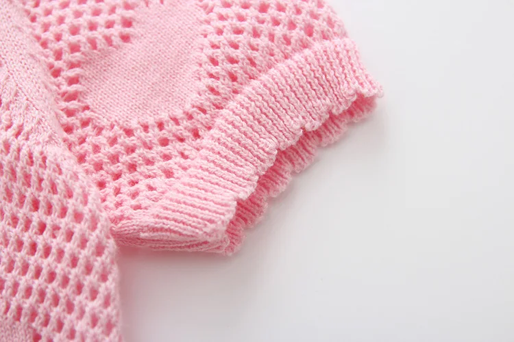 رقيقة الصيف طفلة سترة سترة شال الوردي قصيرة الأكمام معطف الشاطئ 6 12 24 شهر طفل رضيع فتاة الملابس الملابس