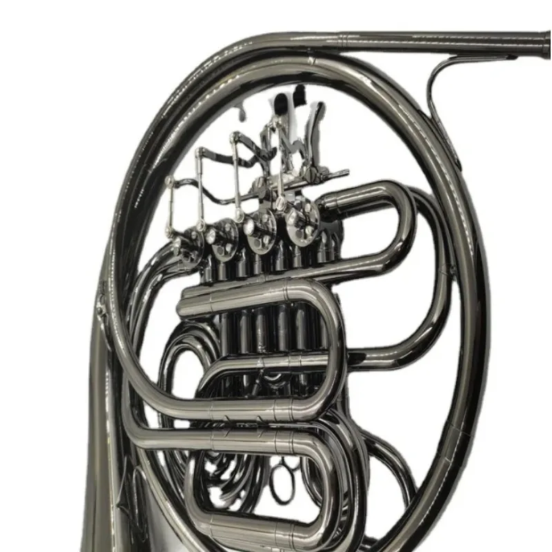 B-flat To F Double-row Split French Horn Instrument With Black Nickel Plating Professional Grading Band Orchestra Church