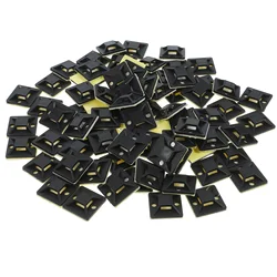 100pcs Cable Tie Installation Base Zip Tie Mount Wire ganizer Self Adhesive Durable Abs Bracket Mounting Accessories Parts