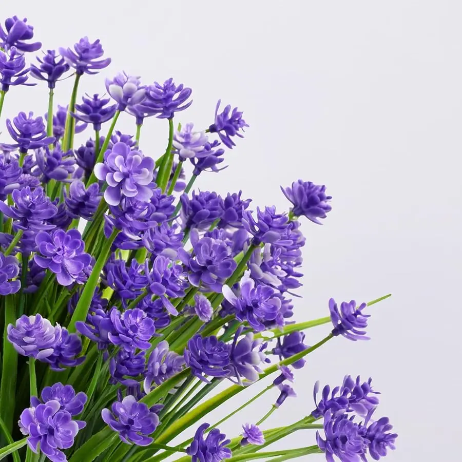 24 pacchi di fiori artificiali per esterni, fiori di plastica finti che non sbiadiscono, piante finte per la decorazione, fioriere sospese per interni ed esterni